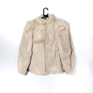 Vintage rabbit fur coat size M ivory